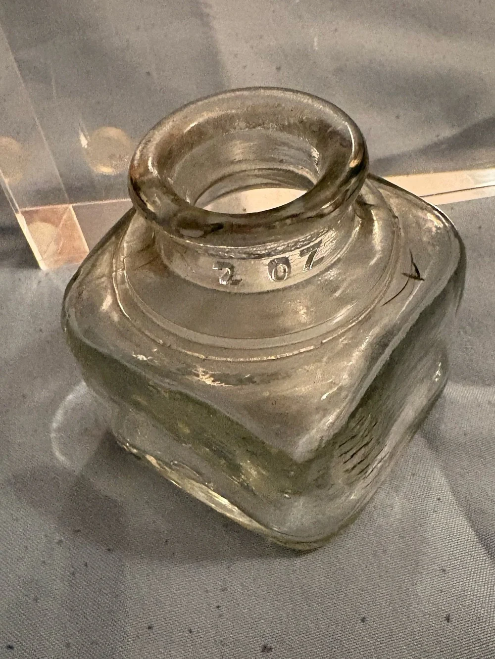 Clear Glass Inkwell - Decorative Home Accent